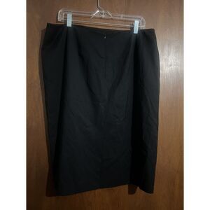 Lafayette 148 NY Italian Stretch Virgin Wool Blend Pencil Skirt Black Size 14